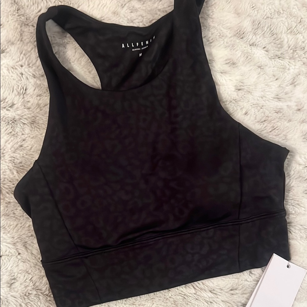 Black Leopard Print Sports Bra
